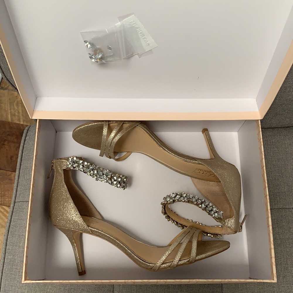 Badgley Mischka jeweled heels